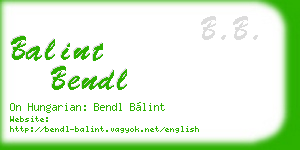 balint bendl business card